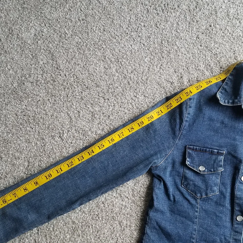 Annex vintage pearl denim jacket button up with pockets S - Picture 13 of 14
